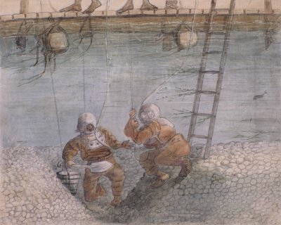 Diving for Gold in the Ancobra River, 1878 by General E.W. Wray